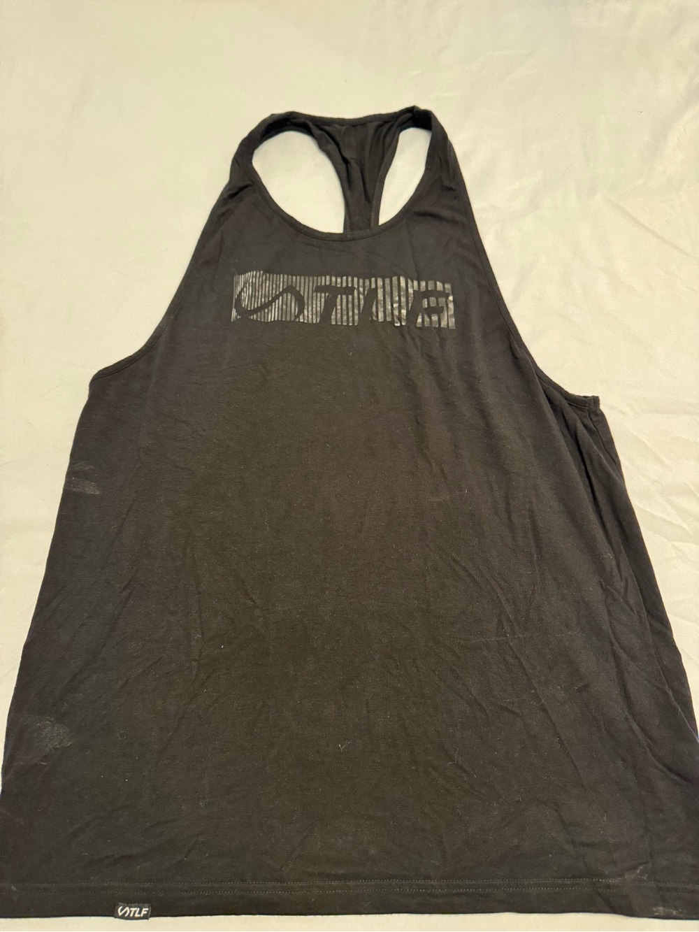 Tlf Men's Black Racerback Gym Tank with Subtle Logo
